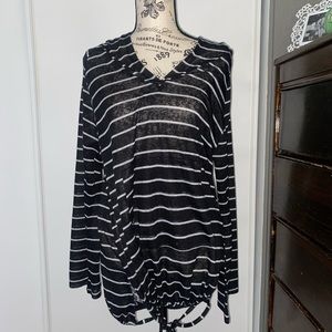 Swimsuit Coverup Black & White Striped